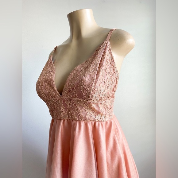 NWT Windsor Formal High Low Tulle Floral Embroidery Gown Maxi Dress Prom Wedding - Picture 7 of 11